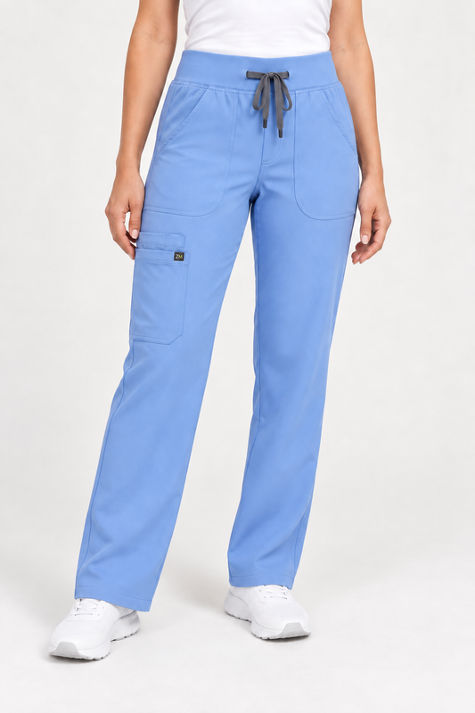 ZIRAMED Women’s Straight-Leg Scrub Pants – Ceil Blue