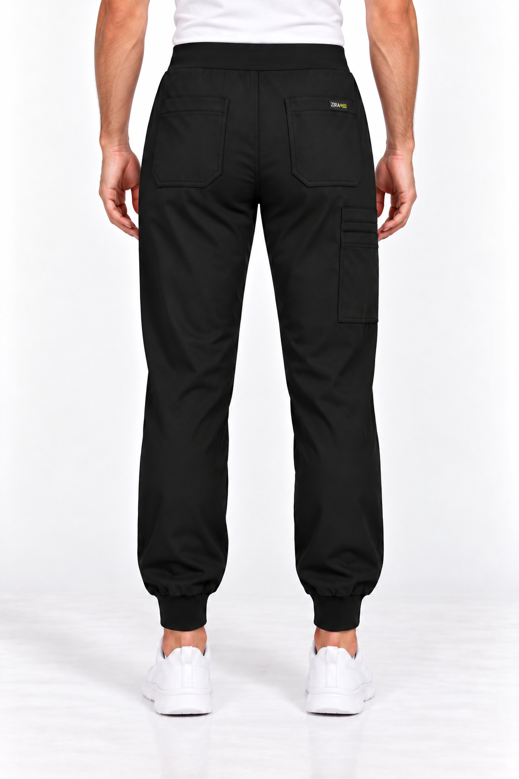 ZIRAMED Men’s Cargo Jogger Scrub Pants – Jet Black